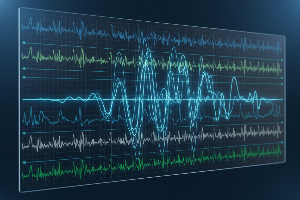 EEG readout showing increased alpha brain wave activity